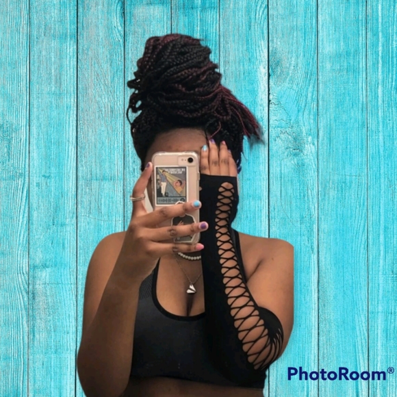 One size fingerless lace up style gloves goth, cosplay - Picture 5 of 15